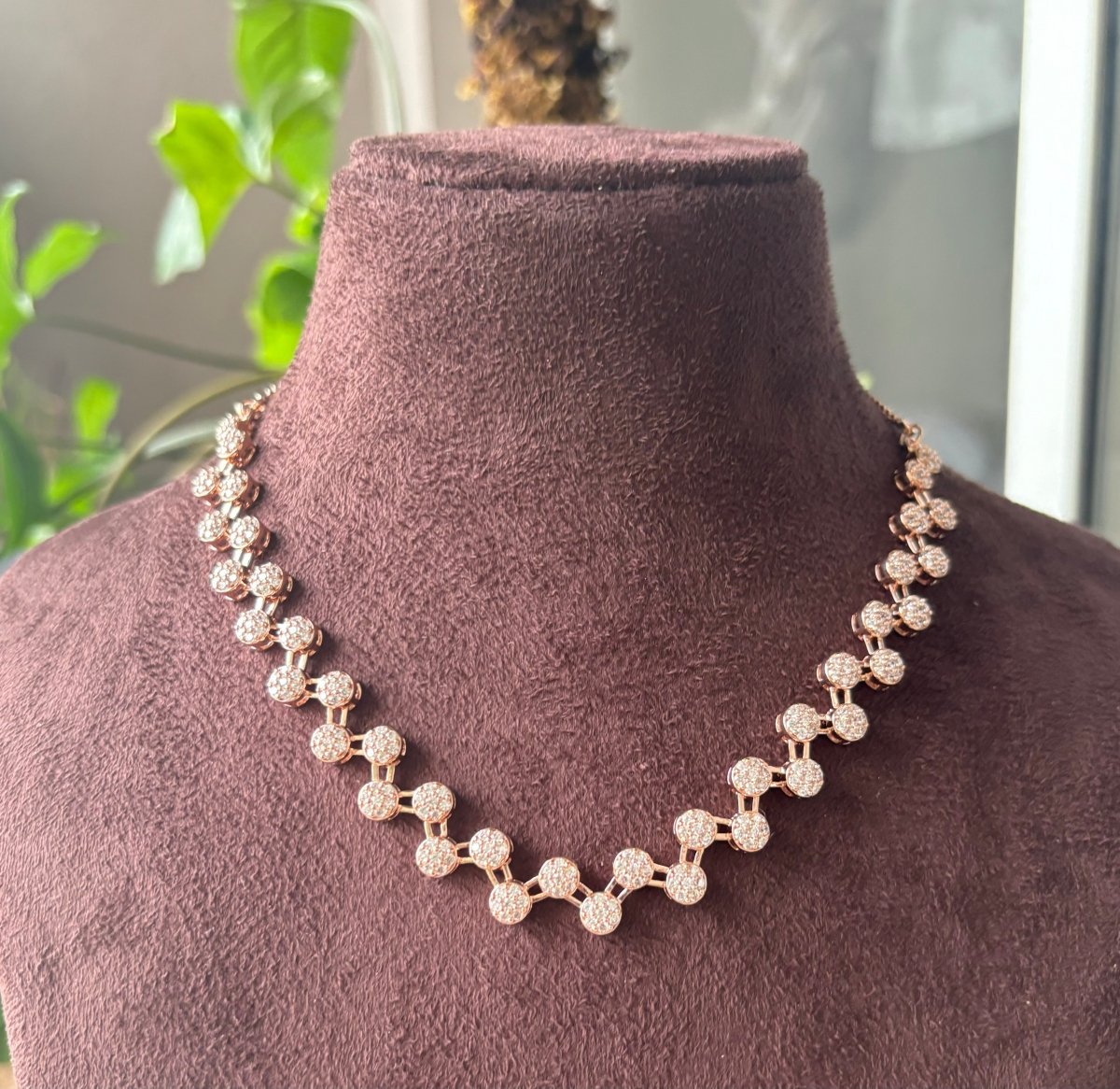 Twist & Sparkle Rose Gold plated Necklace - MR Jewels