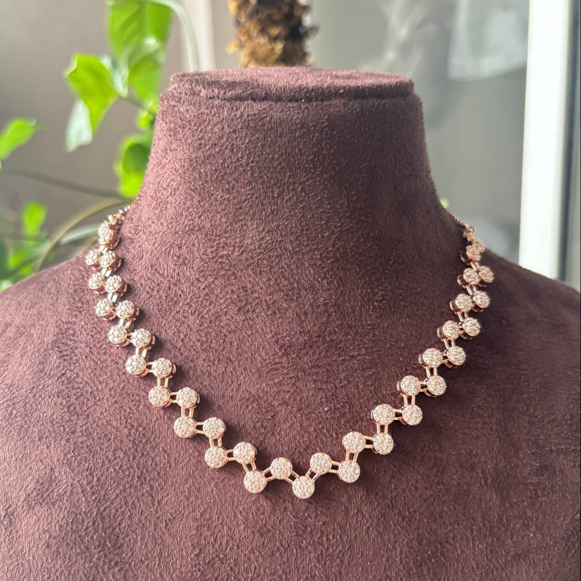 Twist & Sparkle Rose Gold plated Necklace - MR Jewels