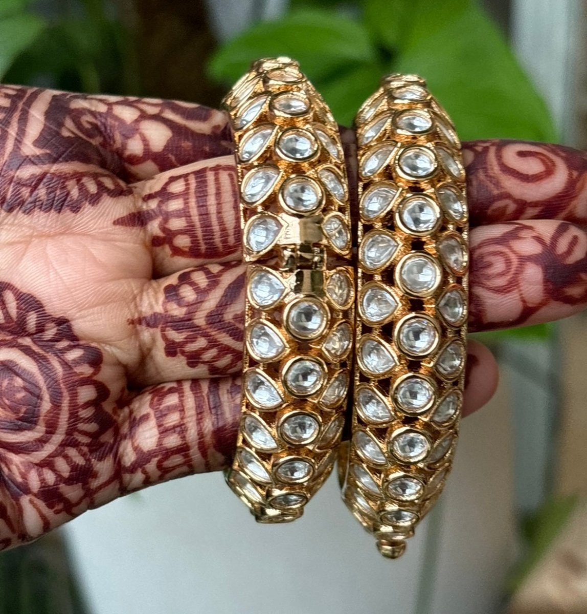 Uncut cluster Polki bangles - set of 2 - MR Jewels