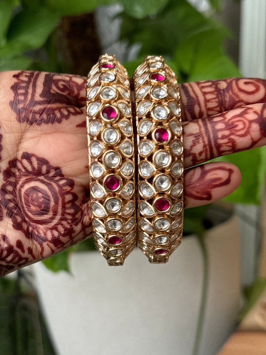 Uncut cluster Polki bangles - set of 2 - MR Jewels