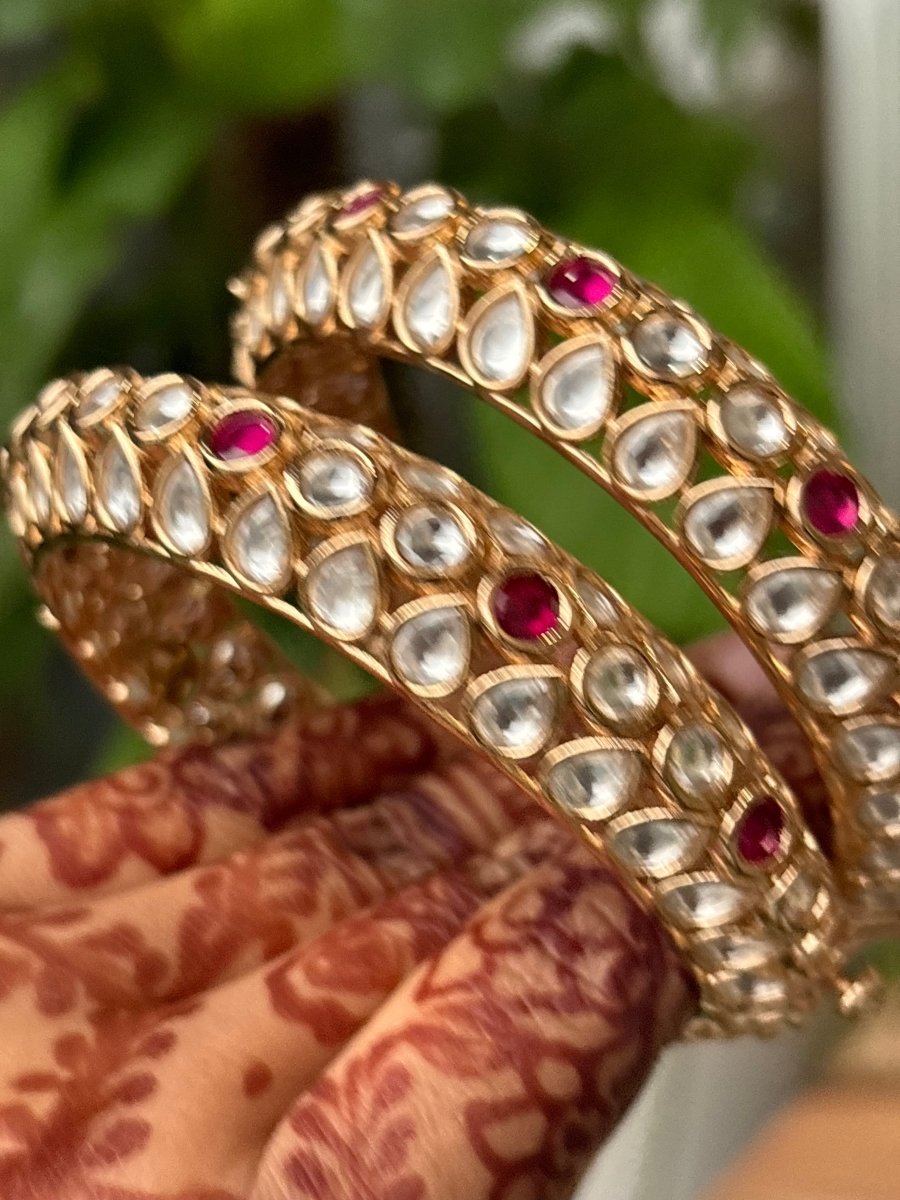 Uncut cluster Polki bangles - set of 2 - MR Jewels