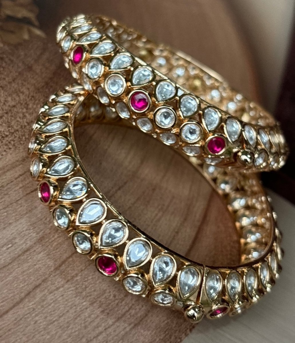 Uncut cluster Polki bangles - set of 2 - MR Jewels