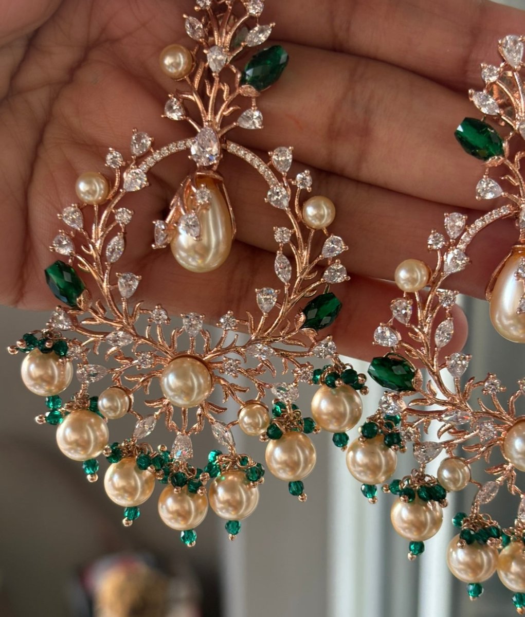 Verdant Elegance Pearl Chandeliers - MR Jewels