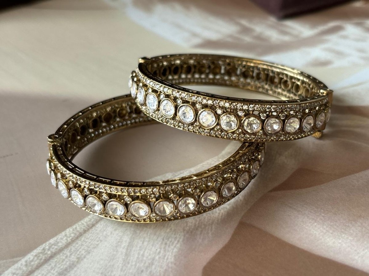 Victorian Polish Moissanite Bangles - MR Jewels