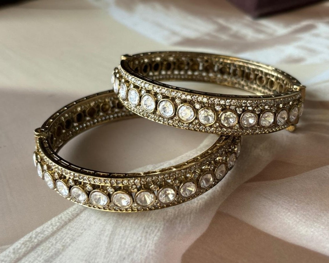 Victorian Polish Moissanite Bangles - MR Jewels