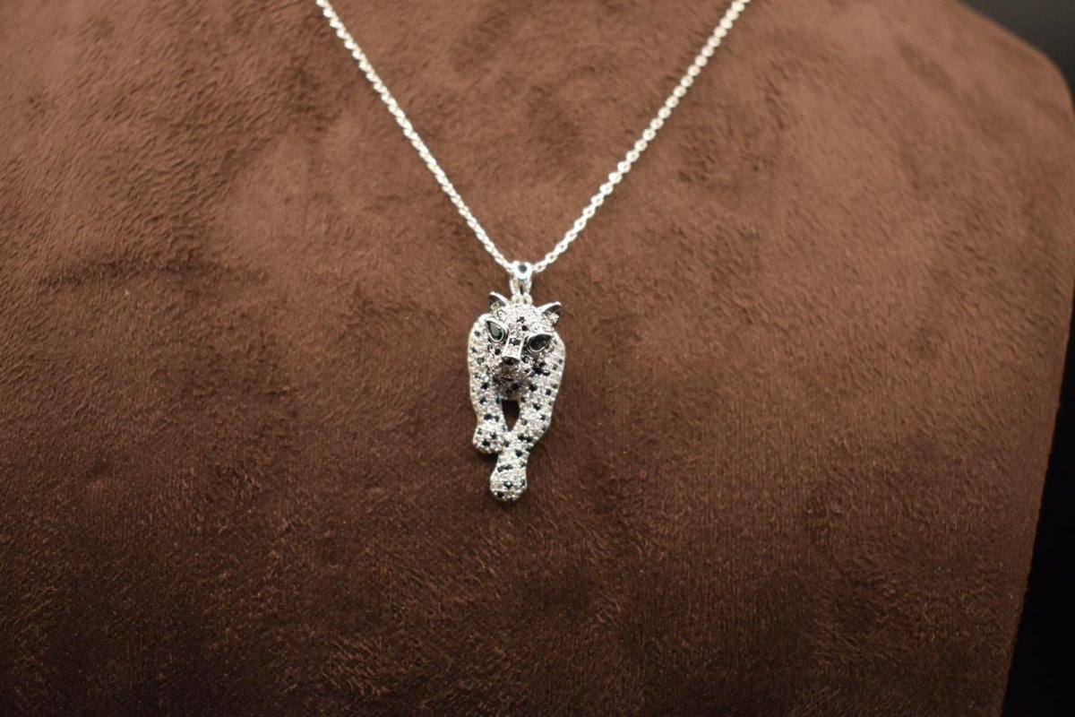 White Panther Silver Plated Pendant Set - Gifts for her - MR Jewels