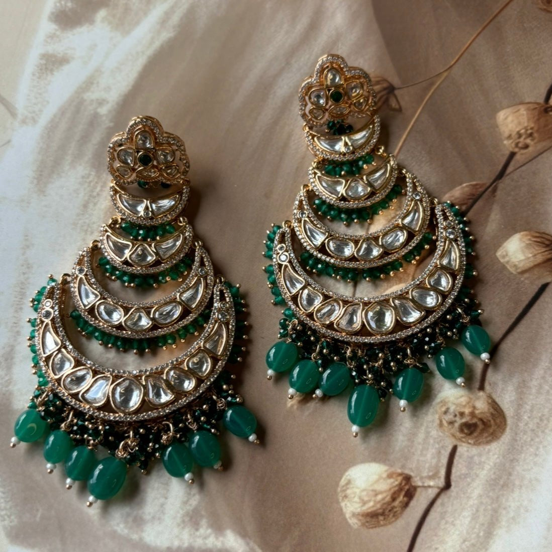 Zoya Kundan Pearl Chaandbali Earrings - MR Jewels